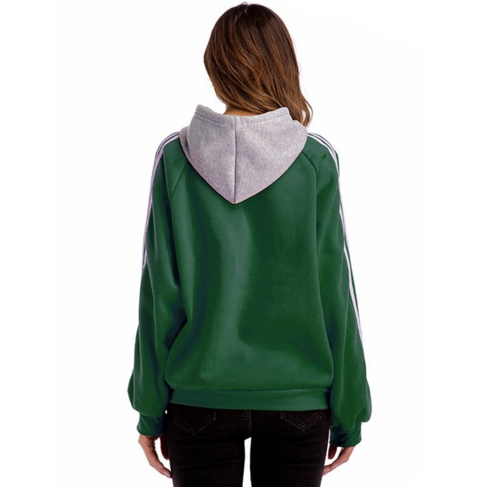 NWT Fleece Lined Green Hoodie Pullover - Picture 3 of 3